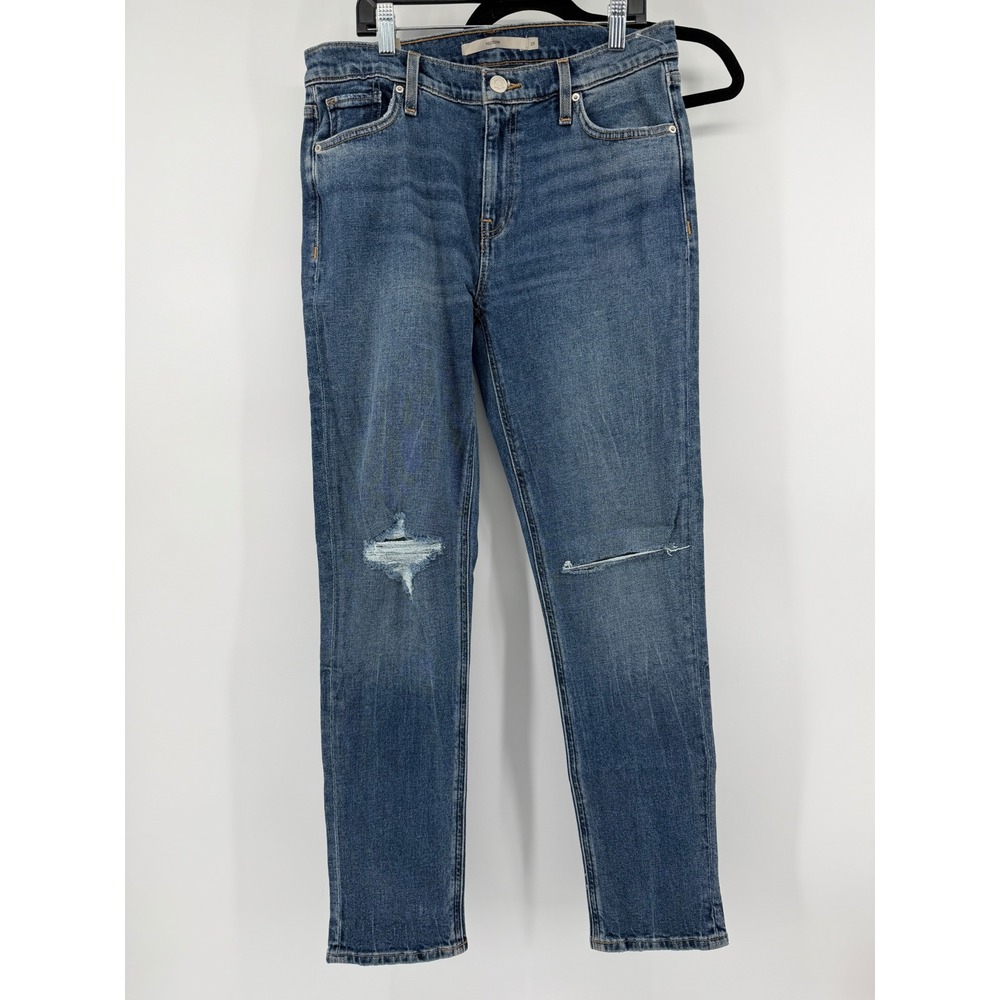 Hudson Lana Slim Boyfriend Jeans 27 Womens Blue Distressed Denim NWT $195